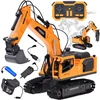 Jokomisiada Remote-Controlled Excavator + Bucket Grab Hydraulic Breaker Smoke Sound Lights RC0792