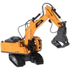 Jokomisiada Remote-Controlled Excavator + Bucket Grab Hydraulic Breaker Smoke Sound Lights RC0792
