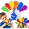 Jokomisiada Sensory Fidget Toy Peacock for Squeezing with Colorful Balls ZA6552