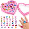 Jokomisiada Set of rings for girls, 36 pieces. Jewelry in a box ZA6295