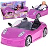 Jokomisiada Violetinis sportinis automobilis klasikinei kabrioleto lėlei dviem lėlėms