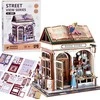 Jokomisiada Wooden 3D Dėlionė Series Bookstore building 148 elements lighting ZA6014