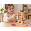 Jokomisiada Wooden 5-in-1 arcade game – tower, balls, sticks, worms ZA6569