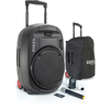 Ibiza Sound PORT15UHF-MKII NEŠIOJAMA GARSO SISTEMA SU AKUMULIATORIUMI + 2X UHF BELAIDŽIAI MIKROFONAI, USB/SD/AUX/BLUETOOTH, 15''/38CM