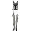 Shots Bodystocking Fence Suspender Net Pattern One Size S-XL Juodas