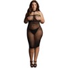 Shots SoftLine High Neck Long Dress XXL-5XL Fishnet Juodas Contrasts