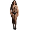 Shots Le Desir Plus Size Shredded Suspender Bodystocking Juodas XXL-5XL