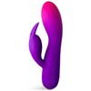 Rocks-Off Glo-Girl Violetinė Dual Motor Silicone Rabbit 171mm Atsparus vandeniui