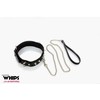 Whips Collections Rinkinys pavadėlio apykaklė natūralios odos smeigės botagai