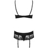Obsessive - Wonderia Set 3 pcs Juodas L/XL 3 dalių apatinių komplektas