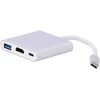 Aluminiuotas adapteris HUB 3w1 USB-C į HDMI 4K, USB 3.1, USB-C - sidabrinis
