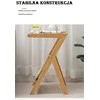 Bambuko staliukas su ratanine lentyna – tamsiai rudas, ilgis 45 cm