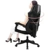 Ergonomiškas biuro fotelis su atlošu ir kojų atrama - baltas