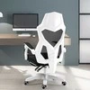 Ergonomiškas biuro fotelis su atlošu ir kojų atrama - baltas