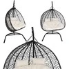 Hanging Cocoon Chair - Juodas su Bežiniu Pagalviu