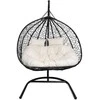 Hanging Cocoon Chair - Juodas su Bežiniu Pagalviu