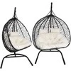 Hanging Cocoon Chair - Juodas su Bežiniu Pagalviu
