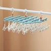Plastikinis sulankstomas drabužių kabykla su segtukais - 14 segtukų - šviesiai mėlyna