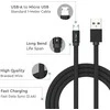 V-tac 1m mikro USB laidas, juodas, laido tipas : medvilninis audinys