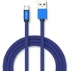 V-tac 1m mikro USB laidas, mėlynas, laido tipas- medvilninis audinys