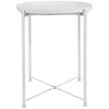 Metalinis apvalus stalas Loft stiliaus - baltas