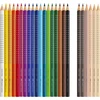 Akvareliniai spalvoti pieštukai Faber-Castell Colour Grip 18 +6 odos atspalvio spalvos