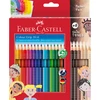Akvareliniai spalvoti pieštukai Faber-Castell Colour Grip 18 +6 odos atspalvio spalvos