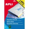 Apvalios lipnios etiketės Apli, A4, 40mm, 24 etiketės lape, 25 lapai, baltos spalvos