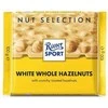 Baltas šokoladas Ritter Sport, su neskaldytais lazdynų riešutais, 100g