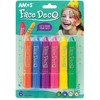 Dažai-kreidelės veidui Amos, 6 spalvos