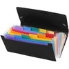 Dėklas dokumentams Viquel Rainbow, 26x13,5cm, 12 skyrelių, su gumelėmis, plastikinis, juodos spalvos