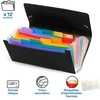 Dėklas dokumentams Viquel Rainbow, 26x13,5cm, 12 skyrelių, su gumelėmis, plastikinis, juodos spalvos
