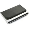 Dėklas vizitinėms kortelėms, 63x93x14mm, dirbtinės odos, juodos spalvos