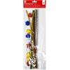 Dekoracija Pom-Pom College 30 cm x 6 mm 10 vnt + dekoracinė viela 20 mm, 10vnt.