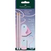 Rinkinys Faber-Castell Grip Flow Edition Blushing Sky, 2 pieštukai B + drožtukas ir trintukas, blisterinėje pakuotėje