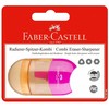 Drožtukas Faber-Castell Sleeve, konteineriu, 1 skylutė, su trintuku, rožinis