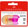 Drožtukas Faber-Castell Sleeve, konteineriu, 1 skylutė, su trintuku, rožinis