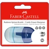Drožtukas Faber-Castell Sleeve, su konteineriu, 1 skylutė, su trintuku, mėlynas