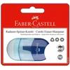 Drožtukas Faber-Castell Sleeve, su konteineriu, 1 skylutė, su trintuku, mėlynas