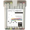 *Dvipusiai permanentiniai žymekliai piešimui Sketch&amp;Art, 48 spalvų