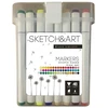 *Dvipusiai permanentiniai žymekliai piešimui Sketch&amp;Art, 48 spalvų