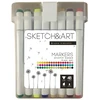 *Dvipusiai permanentiniai žymekliai piešimui Sketch&amp;Art, 48 spalvų
