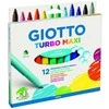 Flomasteriai Fila Giotto Turbo Maxi, vandens pagrindu, 12 spalvų