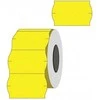 Kainų etiketės 26x16mm, banguotos, 1000vnt, geltonos spalvos