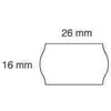 Kainų etiketės 26x16mm, banguotos, 1000vnt, baltos spalvos