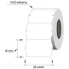 Kainų etiketės 26x16mm, banguotos, 1000vnt, baltos spalvos