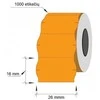 Kainų etiketės 26x16mm, banguotos, 1000vnt, oranžinės spalvos