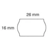 Kainų etiketės 26x16mm, banguotos, 1000vnt, baltos spalvos