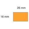 Kainų etiketės 26x16mm, stačiakampės, 1000vnt, oranžinės spalvos