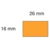 Kainų etiketės 26x16mm, stačiakampės, 1000vnt, oranžinės spalvos
